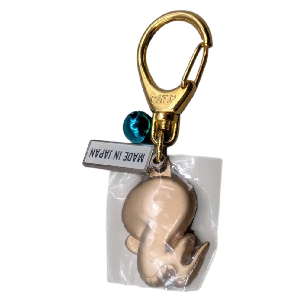Anime Snake Gold Tone Keychain Zipper Pull Attached Blue Bell Made In Japan - Picture 2 of 3
